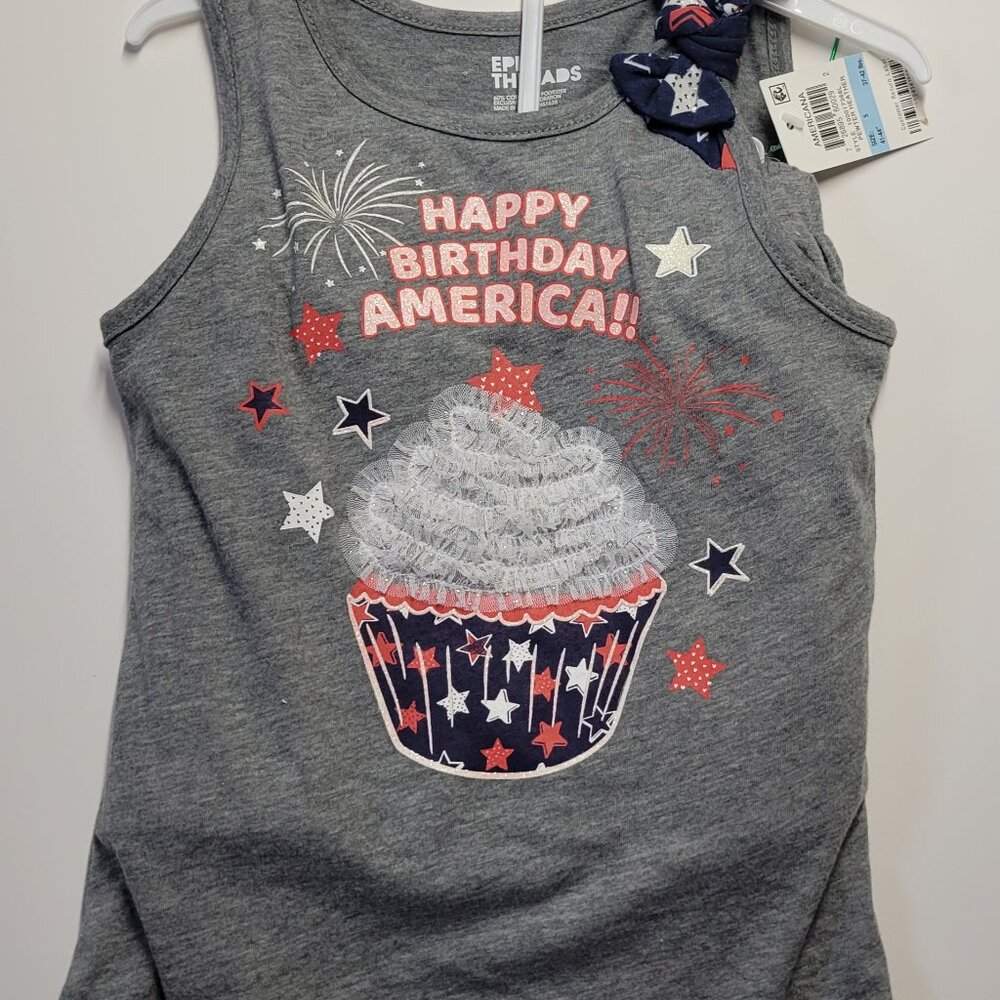 Girls skirt set, Epic Threads, size 5, gray red and blue, new with tag